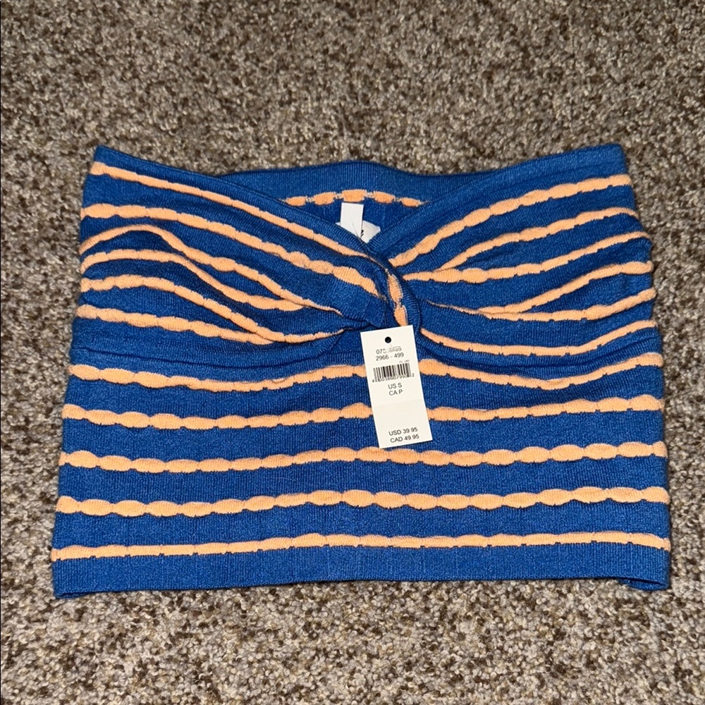 BRAND NEW Aerie Striped Blue and Orange Tube Top